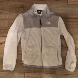 The North Face Fleece Jacket | Ivory Gray Full Zip| Youth Juniors L |